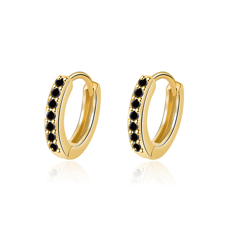 European And American Cold Circle Color Zircon Earrings