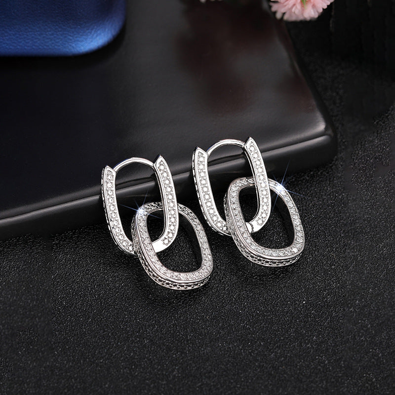 Design Sense Earrings Female Personality Buckle