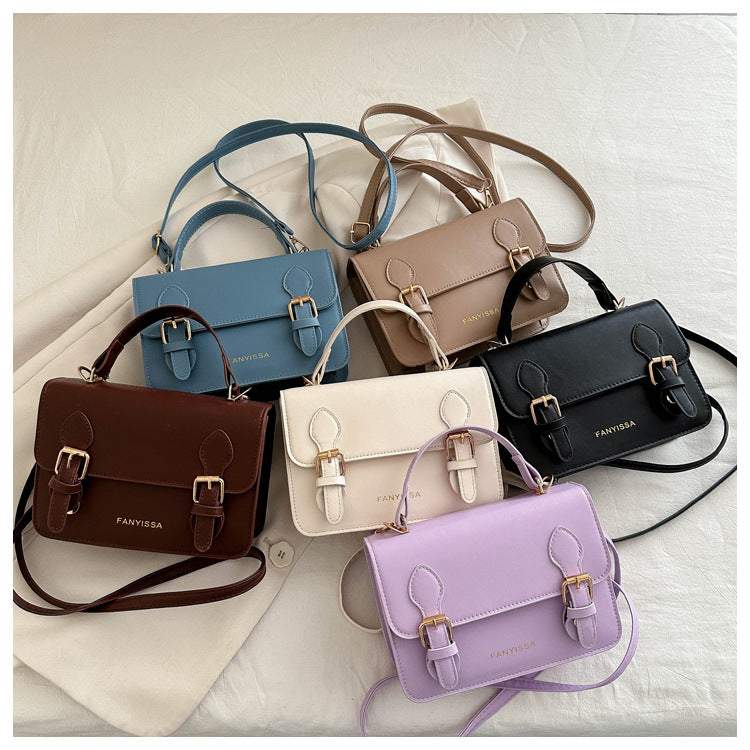 Women's Leather Crossbody Handbag – Vintage Small Shoulder Bag with Top Handle