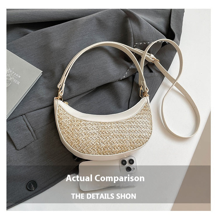 High-grade Straw Special-interest Design Shoulder Crossbody Dumpling Bag