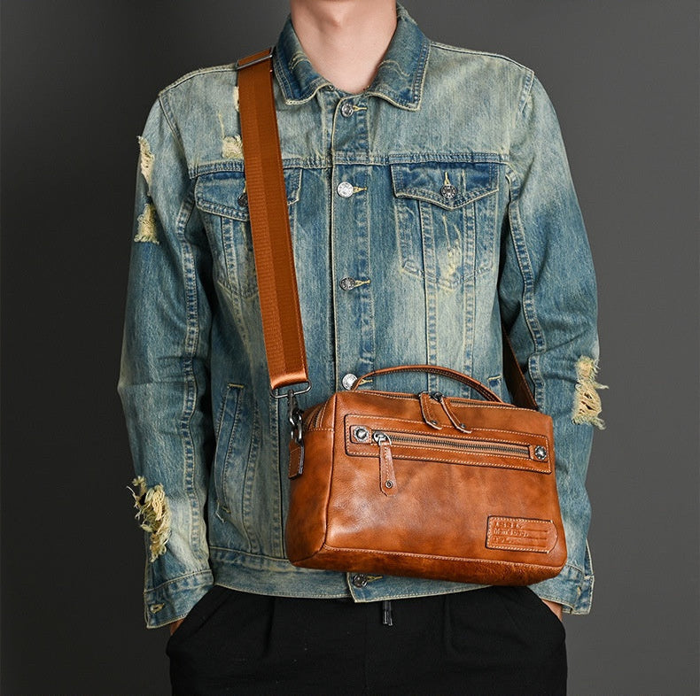 Men's Real-leather Bag Trendy New Men