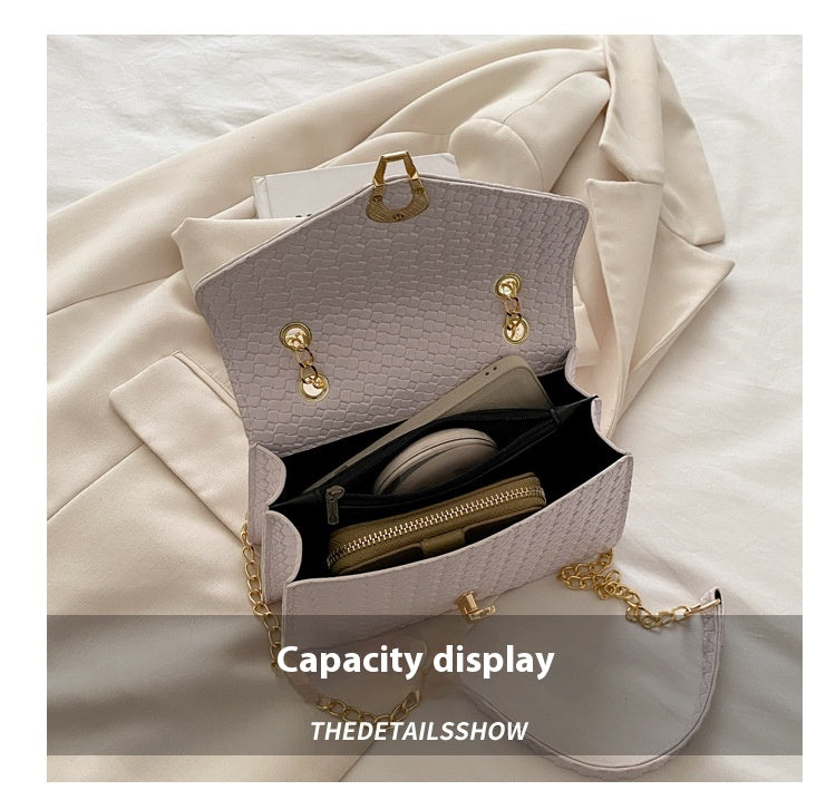 Women's Classic Woven Lock Small Square Bag