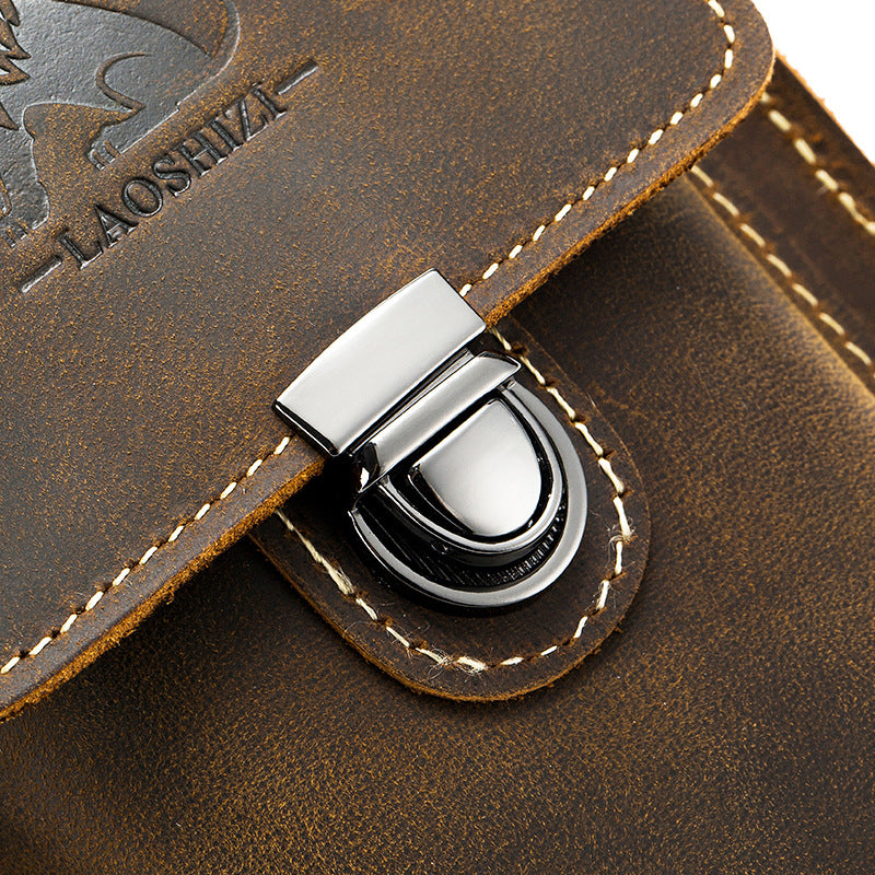 Men's Leather Belt Multi-functional Shoulder Messenger Bag
