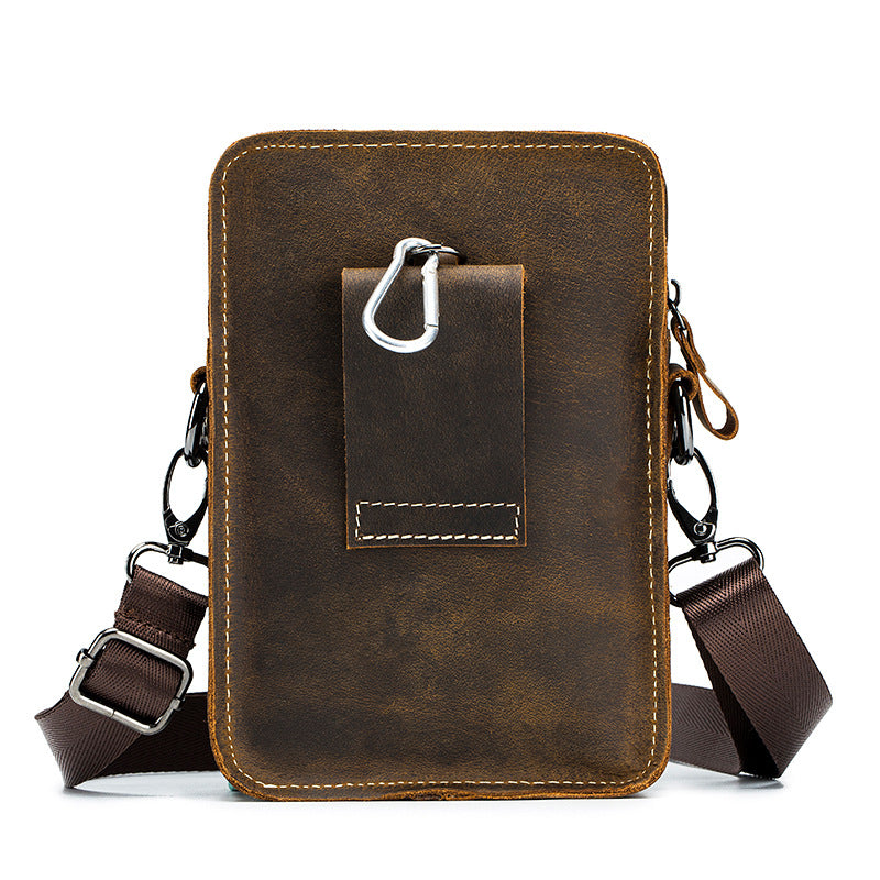Men's Leather Belt Multi-functional Shoulder Messenger Bag