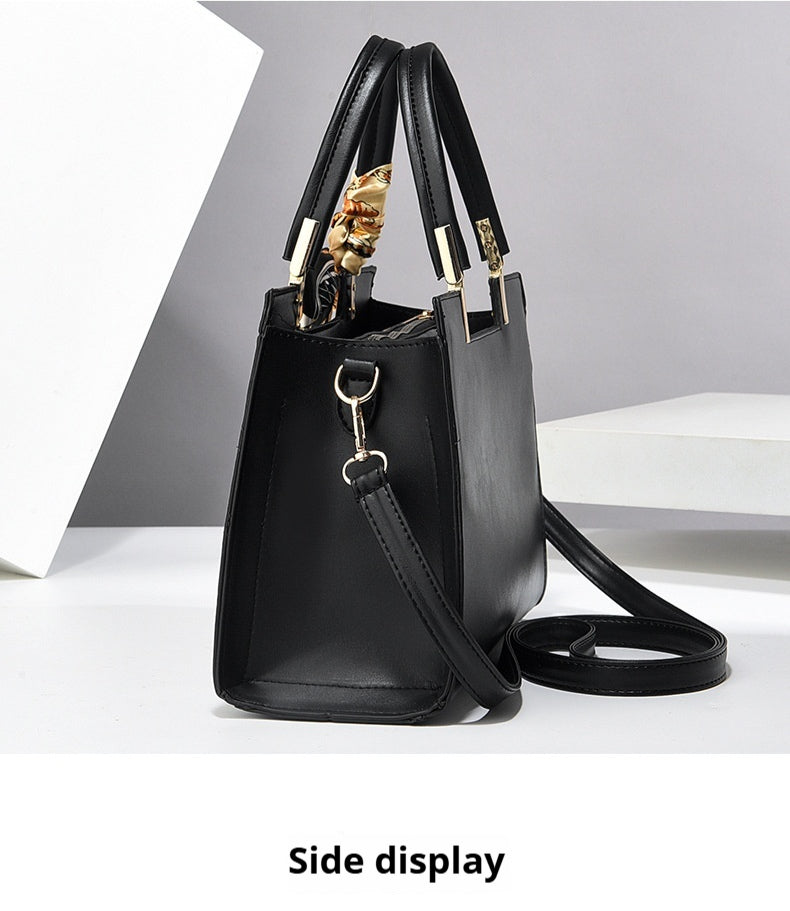 Women's Large Capacity Tote Bag – Elegant Embroidered Handbag with Floral Design & Scar