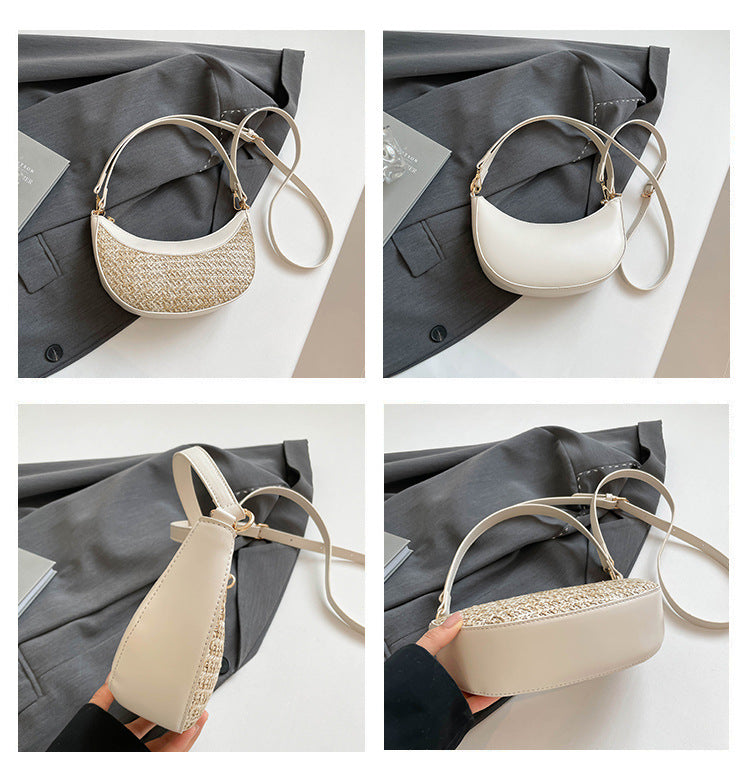 High-grade Straw Special-interest Design Shoulder Crossbody Dumpling Bag
