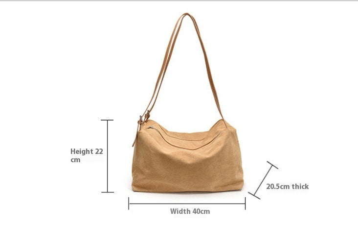 Women's Large Capacity Fashion Suede Pillow Bag