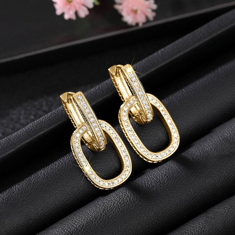 Design Sense Earrings Female Personality Buckle