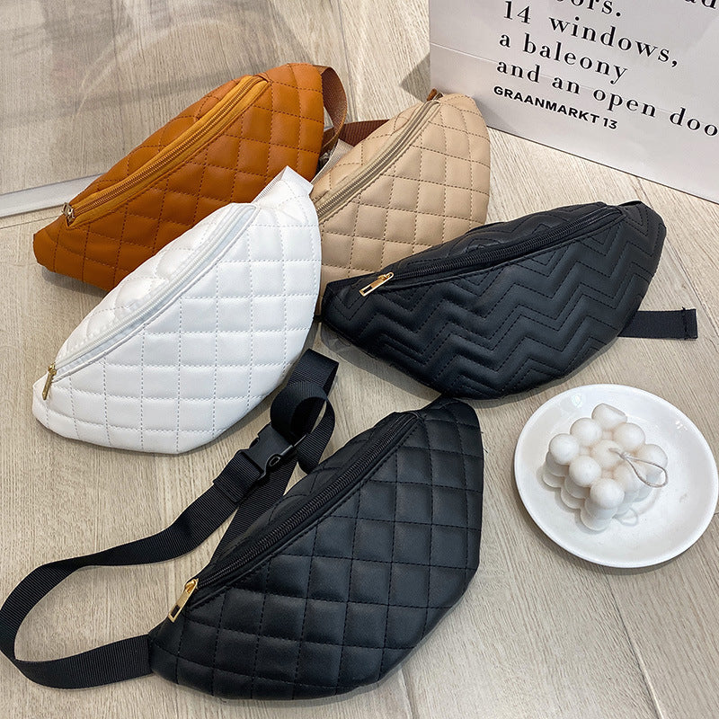 Rhombus Shoulder Bag Women's Leather Small Satchel