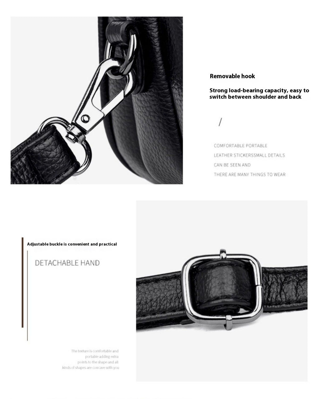 Cowhide Soft Leather Fashion All-match Shoulder Crossbody Small Round Bag