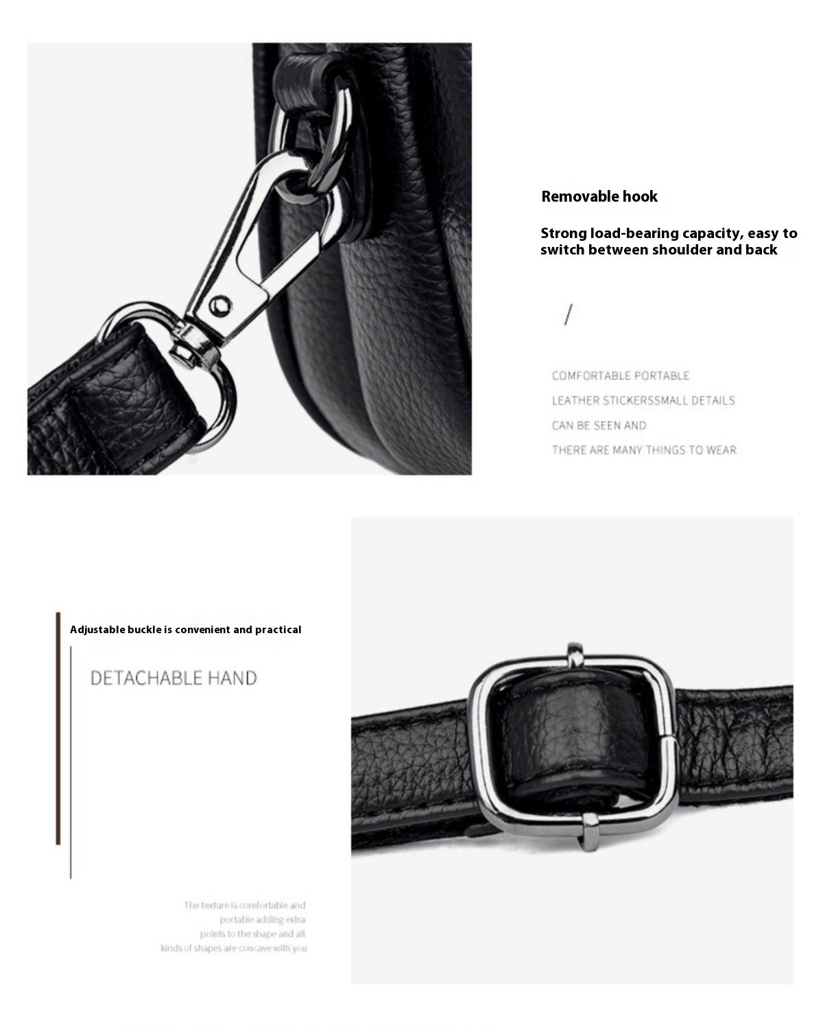Cowhide Soft Leather Fashion All-match Shoulder Crossbody Small Round Bag
