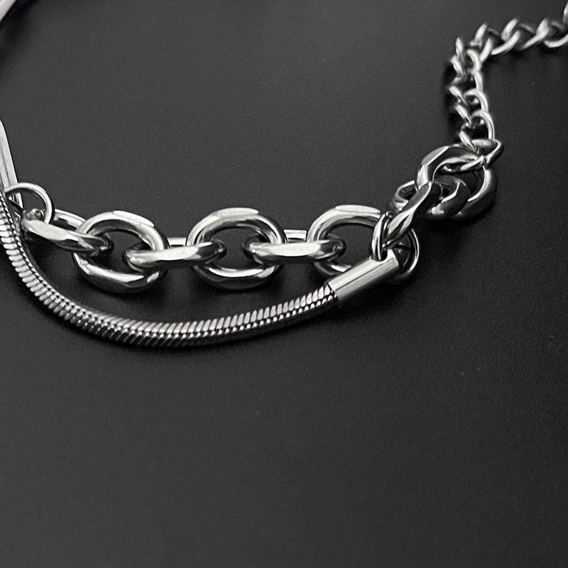Black Agate Bracelet Men's Titanium Steel Colorfast