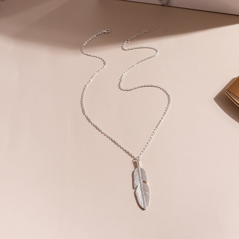 Retro Feather Tassel Necklace For Women