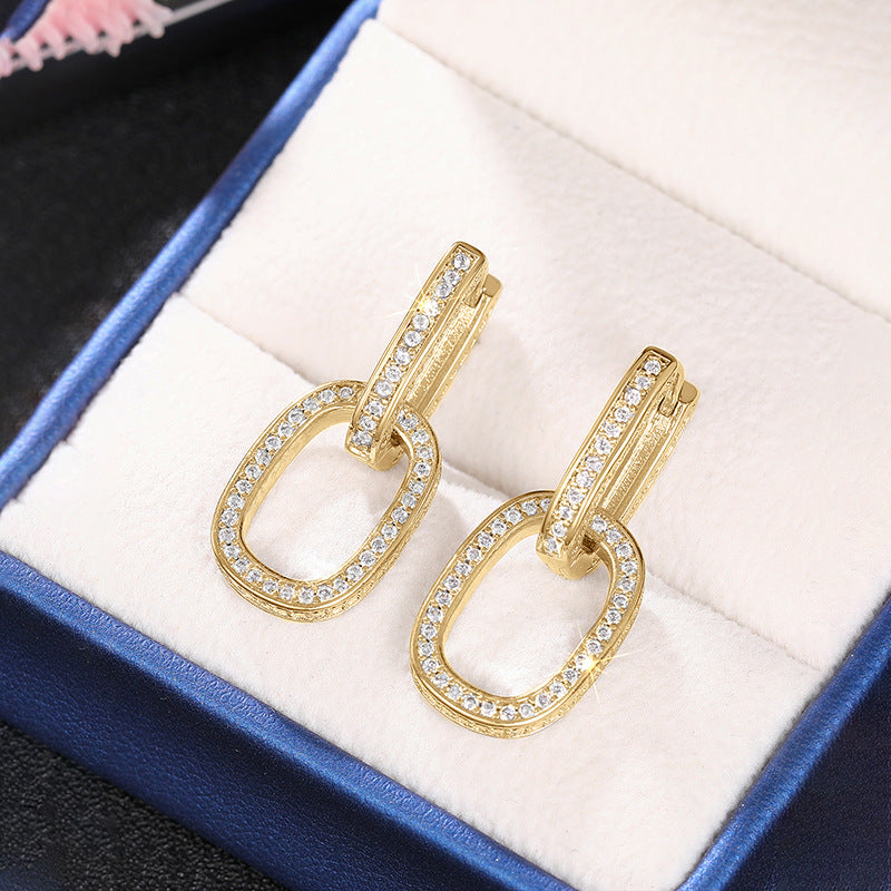 Design Sense Earrings Female Personality Buckle