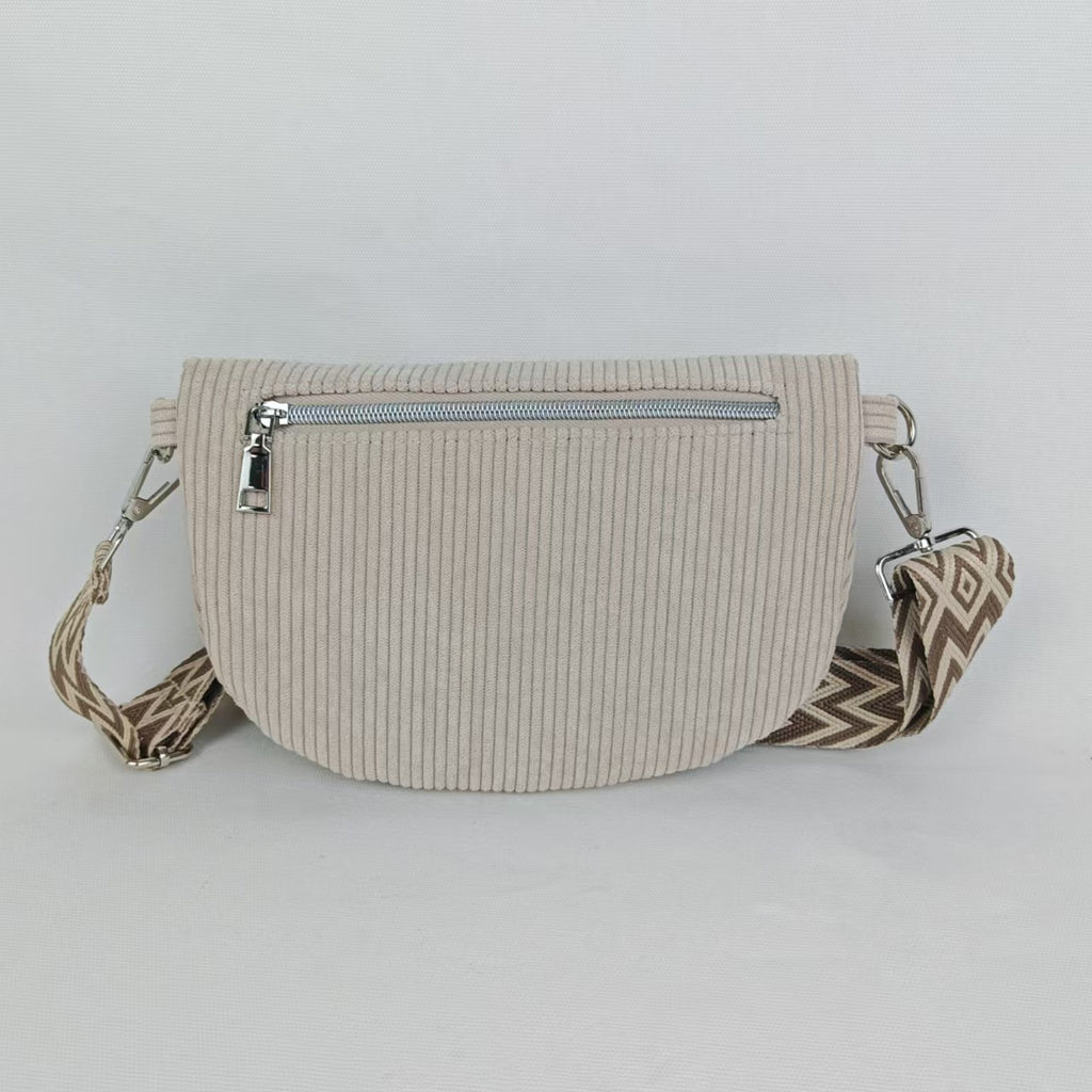 Large Capacity Female Shell Corduroy Shoulder Bag - MONTIRES