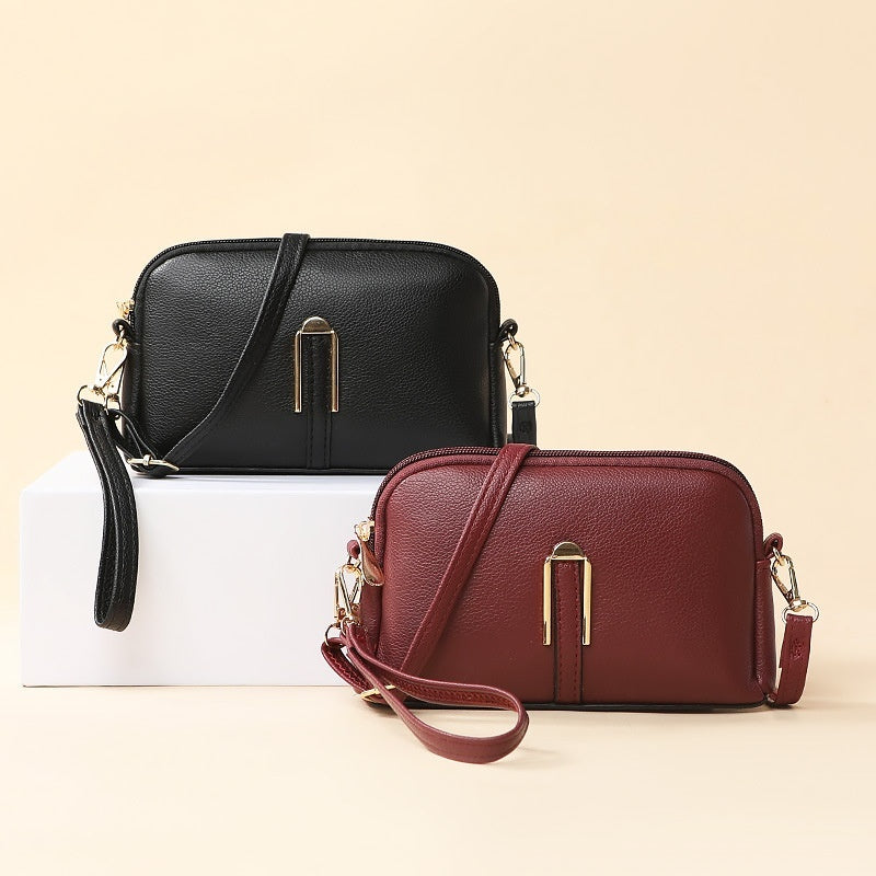 Minimalist Leather Shoulder Bag – Women's Everyday Small Crossbody Purse
