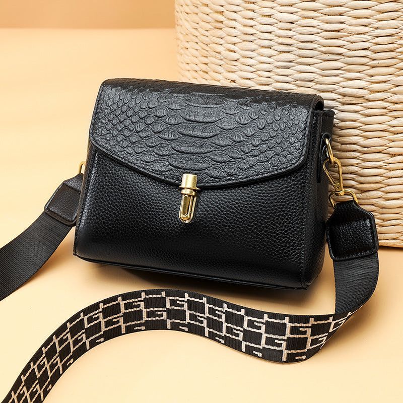 Women's Fashion Simple Top Layer Cowhide Single Shoulder Messenger Bag