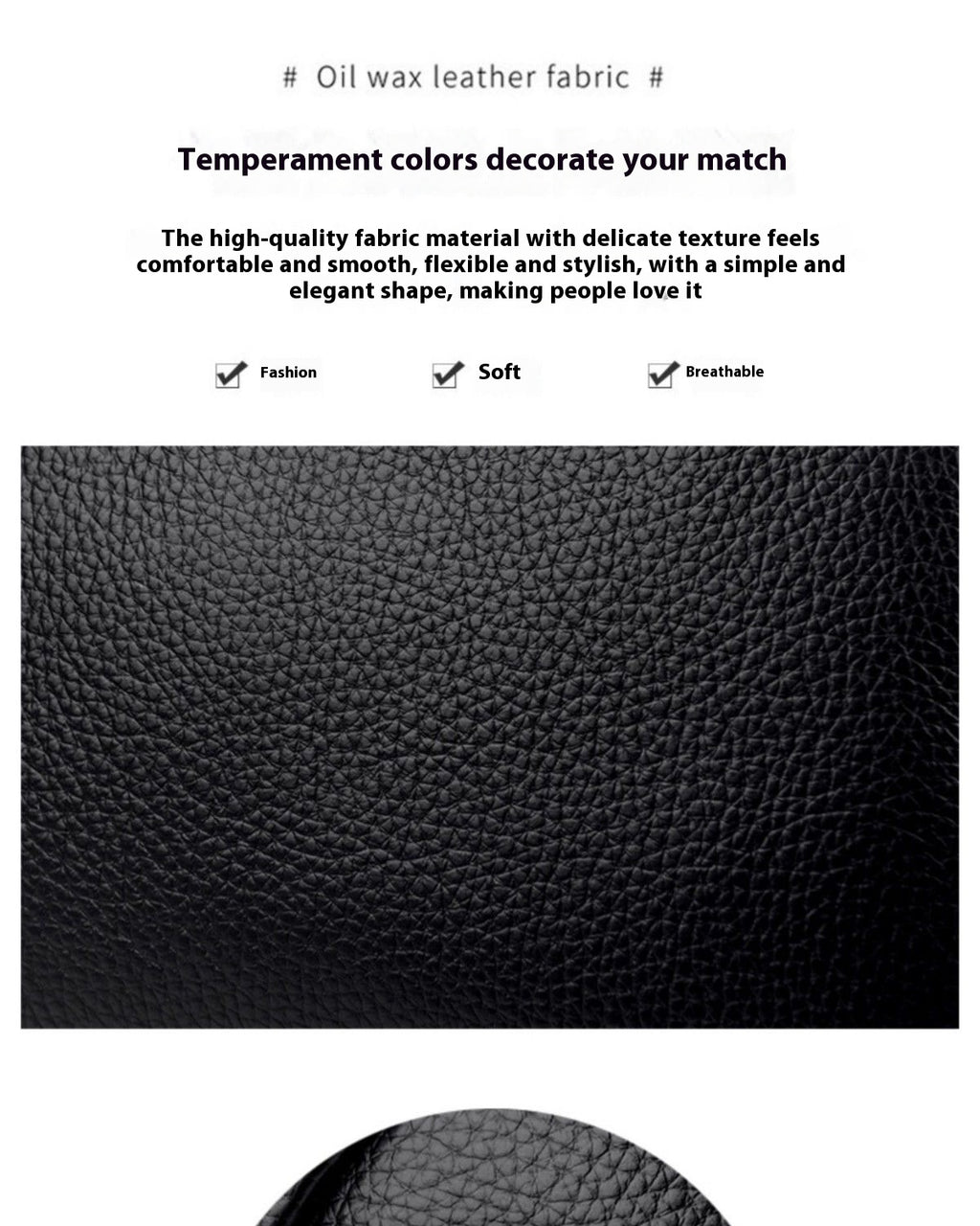 Cowhide Soft Leather Fashion All-match Shoulder Crossbody Small Round Bag