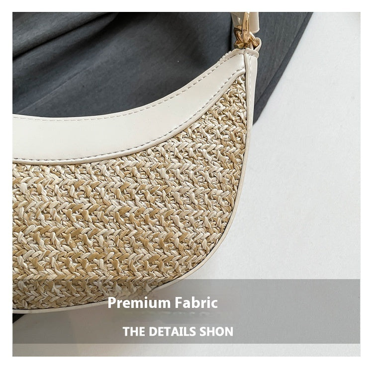 High-grade Straw Special-interest Design Shoulder Crossbody Dumpling Bag